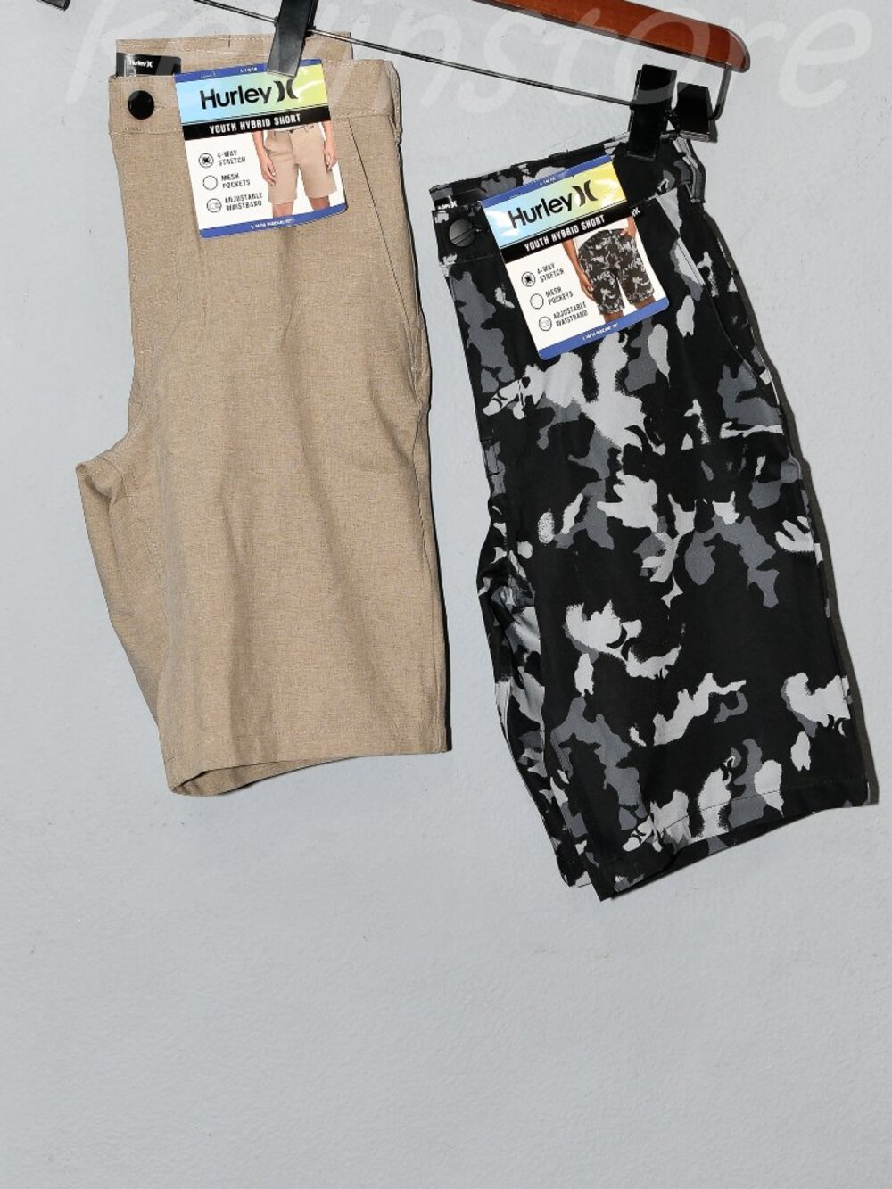 2 pairs Hurley Youth Hybrid Shorts, Price is for 2 .